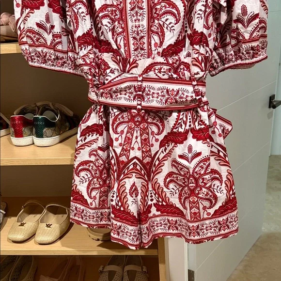 FARM Rio Off-White and Red Tropical Romper NEW with Tag - Picture 7 of 7